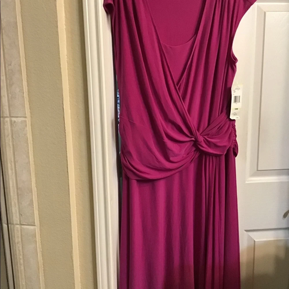 NWT PLUS SIZE JONES NEW YORK DEEP PINK DRESS - Picture 1 of 6